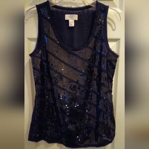 LOFT Black Sequin Tank Top - Size XSP